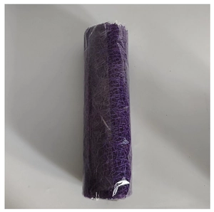 Detail of purple jacquard mesh roll for DIY flower bouquet decoration and gift wrapping