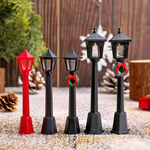 Miniatura Retro Farola Decoración Plástico Simulación Poste De Luz Para Navidad DIY Micro Paisaje Escena Ornamentos