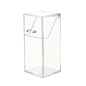 Dustproof clear acrylic makeup brush holder with a flip lid for vanity desktop storage