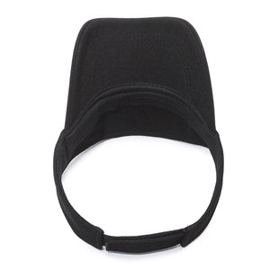 Unisex black empty top sun hat with adjustable velcro strap for outdoor sports and running