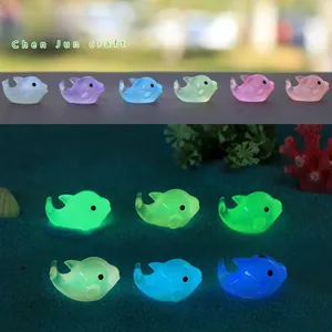 Luminous Dolphin Miniatures Resin Glow In The Dark Micro Landscape Garden Decor Cute Cartoon Animal Desktop Aquarium Ornament