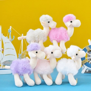 Group of colorful camel plush keychains in pastel tones for bags