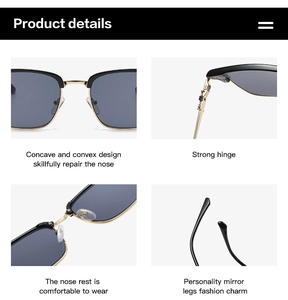 Detail view of black vintage sunglasses showing hinges, nose pads, and metal temples