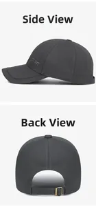 Vue détaillée de la casquette gris foncé avec broderie SPIRIT et boucle arrière réglable