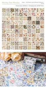 Macro view of 100 diverse floral and vintage patterns for scrapbooking materials