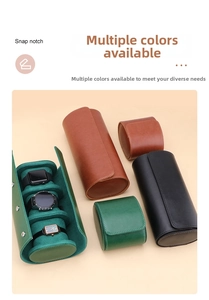Detail view of premium leather watch rolls with soft green velvet lining and snap buttons
