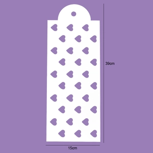 39x15cm heart pattern cake stencil for decorative floral border and pastry printing