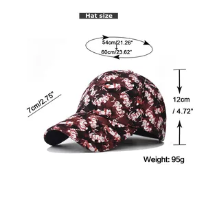 Size chart for the creative crab pattern baseball cap with 54-60cm circumference