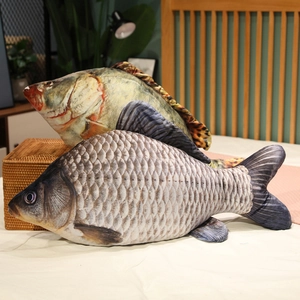 Macro view of 3D realistic fish scale textures on plush pillow in a cozy bedroom