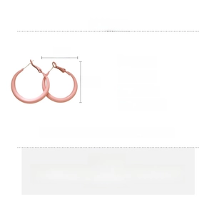 Detailed size and material specs for pink circular iron hoop earrings with silver needles