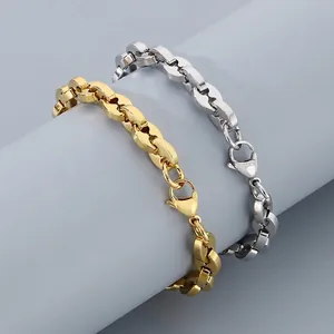 Bracelet À Maillons De Grains De Café En Acier Inoxydable Chaîne Nez De Cochon Bijoux De Mode Pour Femmes
