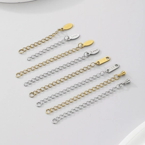 Stainless Steel Extension Chain Vacuum Plated 18K Gold DIY Jewelry Finding Connector For Necklace Bracelet Accessory