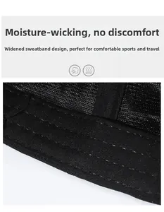Détail du bandeau de sudation large sur casquette en mesh respirant avec coutures