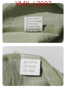 Detailed laundry care labels and material composition for cotton and linen shirt