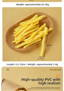 Detailed view of high-quality PVC artificial french fries props with realistic texture