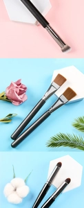 Detailaufnahme professioneller Make-up-Pinsel mit weichen Borsten für präzisen Auftrag.