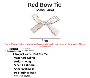Silver-grey DIY craft ribbon bow detail for hair accessories and garment decoration