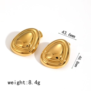 Détails de grandes boucles d'oreilles goutte en plaqué or 18k avec dimensions 43,6 mm