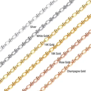 18K gold plated cross chain jewelry materials in six colors for DIY jewelry making