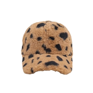 Casquette de baseball en peluche léopard pour femme chapeau d'hiver chaud et tendance