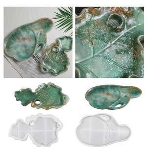 Silicone Mold For DIY Resin Casting Irregular Leaf And Wave Shape Crystal Epoxy Tray Coaster Making Tool Flexible Durable