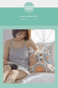 Detailed embroidery on a four-layer combed cotton pillow towel with lazy style aesthetics