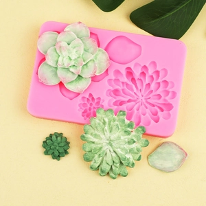 Moule en silicone pour plantes succulentes pour décoration de gâteaux et chocolat