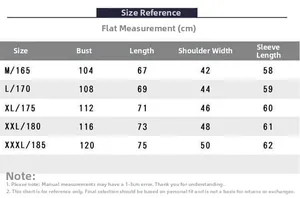 Tableau des tailles pour pull homme avec mesures de poitrine, longueur et manches