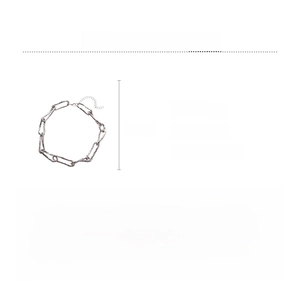 Detail view of industrial style alloy chain necklace showing dimensions and 50cm length