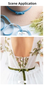 Detailed view of 9mm velvet ribbon used for straw hat and clothing decoration