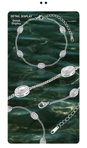 Macro shot of S925 sterling silver stamp on clasp of the vintage oval diamond bracelet
