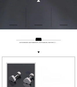 Detail of heart-shaped stainless steel stud earrings featuring screw-back design.