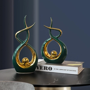 Abstract Ceramic Ornaments Modern Minimalist Electroplated Luxury Sculpture Decor Home Living Room Office Cabinet Shelf