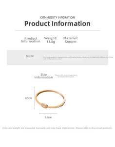 Detailed view of 18K gold plated oval bangle with pavé crystals and size information