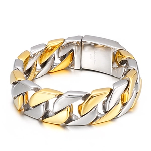 Cuban Link Bracelet Men 316L Stainless Steel Chunky Heavy Weight Hip Hop Punk Minimalist Jewelry Accessory