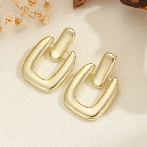 Orecchini Geometrici In Oro Vintage Gioielli Di Lusso Minimalisti In Rame Con Perno In Argento Sterling 925 Per Donna