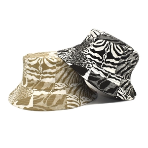 Zebra Animal Print Bucket Hat Cotton Patchwork Sun Protection Outdoor Fisherman Cap For Women
