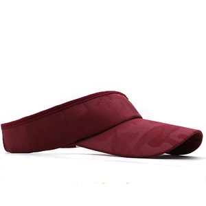 Burgundy camouflage sun visor hat for outdoor sports with breathable lightweight fabric