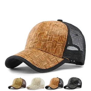 Casquette De Baseball Paille Tissée Hard Top Maille Respirante Protection Solaire Été Plein Air Réglable Homme Femme