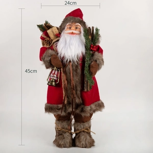 Standing Santa Claus doll display showing dimensions 45cm height and 24cm width