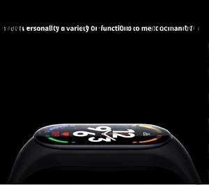 Detail view of M7 smart bracelet featuring a large color dynamic display with message alerts