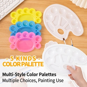 Plastic Painting Palette For Watercolor Oil Acrylic Paint Multiple Wells Artists Students School Art Supplies Easy To Clean