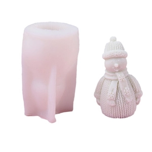 DIY Christmas snowman silicone mold with scarf texture for aromatherapy candle making