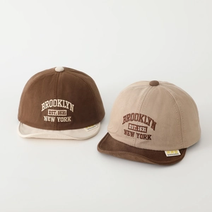 Kids Baseball Cap Cotton Blend Embroidery Letter Soft Brim Adjustable Toddler Sun Hat Retro Contrast Color