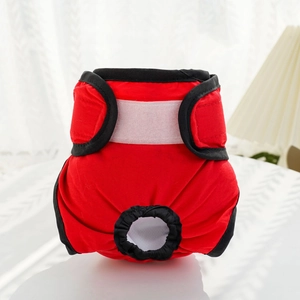 Détail de la culotte hygiénique pour chienne avec velcro et doublure en maille
