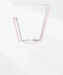 Detailed size parameters of silver curved bar stainless steel bracelet with dimensions