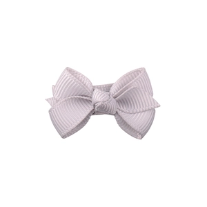 Barrette à cheveux classique à nœud en gros-grain gris clair pour bébés avec texture