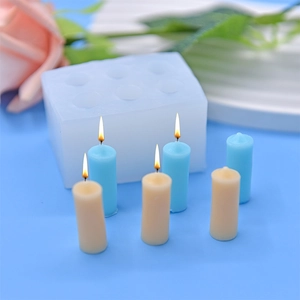 Cylindrical Multi Hole Silicone Mold For DIY Handmade Candle Soap Mousse Cake Chocolate Aromatherapy Flexible Non-Stick