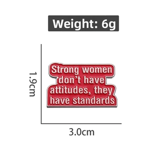 Detail showing dimensions of 3.0cm width and 6g weight of the motivational enamel pin