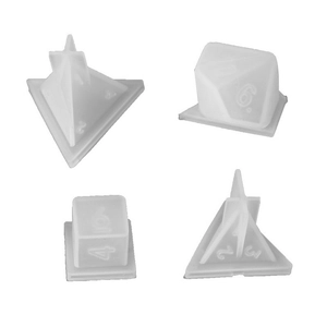 Lot de quatre moules en silicone polyédriques translucides pour projets de résine DIY